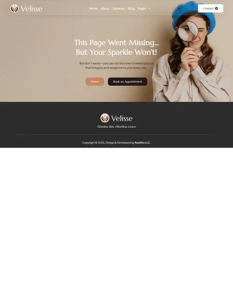 Velisse 404 error page