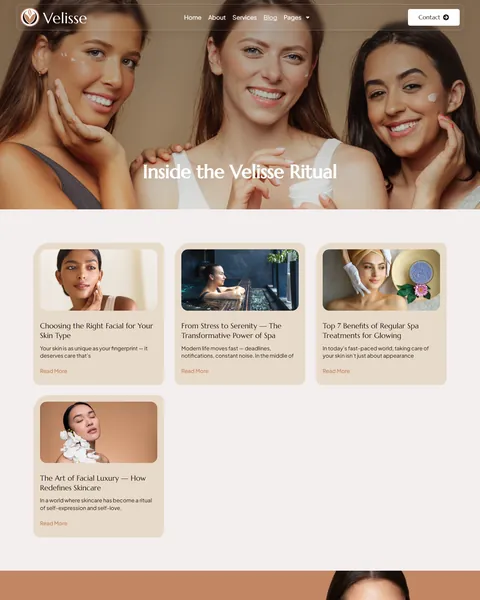 Velisse spa blog page