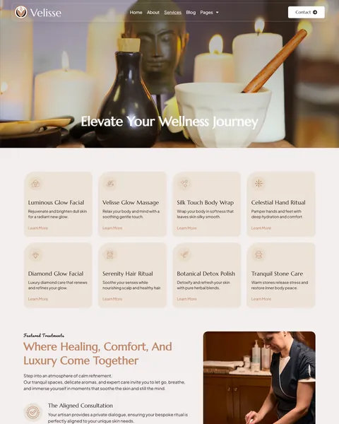 Velisse spa treatments services page