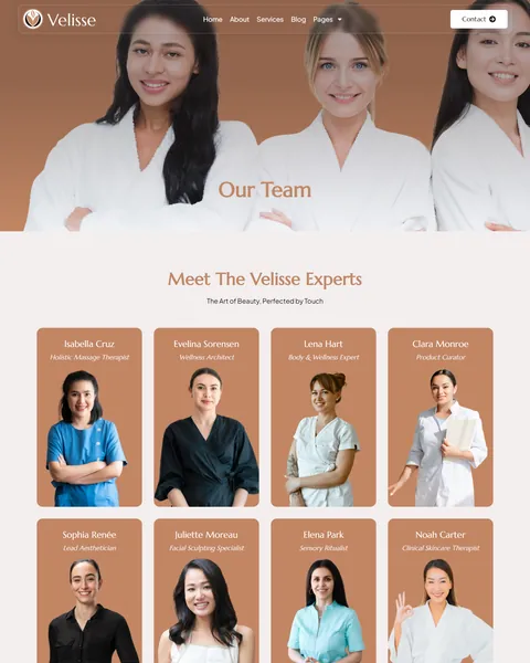 Velisse spa team page