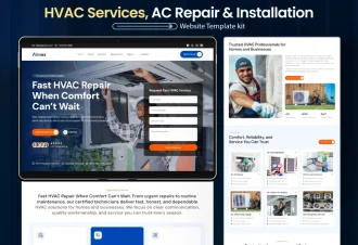 Airvex - HVAC Services, AC Repair & Heating Cooling WordPress Elementor Template Kit