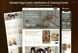 Asanra – Yoga Studio, Meditation & Wellness WordPress Elementor Template Thumbnail
