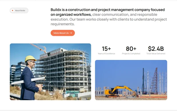 Buildx-2 Construction & Project Management Elementor WordPress Full Website Template Kit