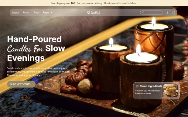 Candle (2) Candle Store WordPress Full Website Template Kit