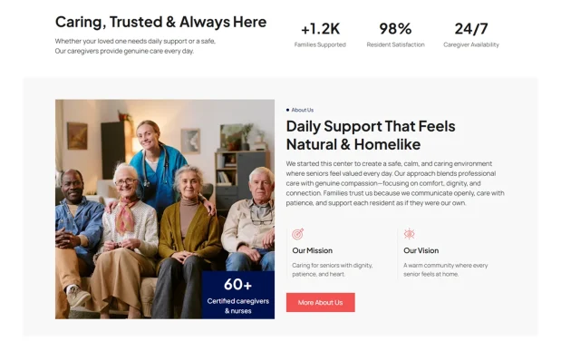 CareNest (2) Senior Care & Private Nursing WordPress Full Website Template Kit