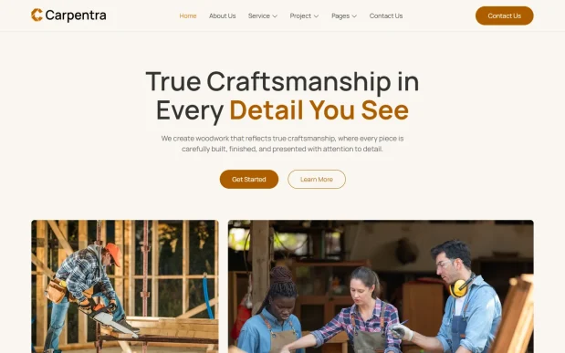 Carpentra (1) Carpentry Service Elementor WordPress Full Website Template Kit