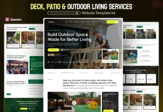 Deckora - Deck Builder, Patio & Outdoor Living WordPress Elementor Template Kit