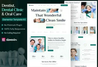 Dentivo - Dentist, Dental Clinic & Oral Care WordPress Elementor Template Kit