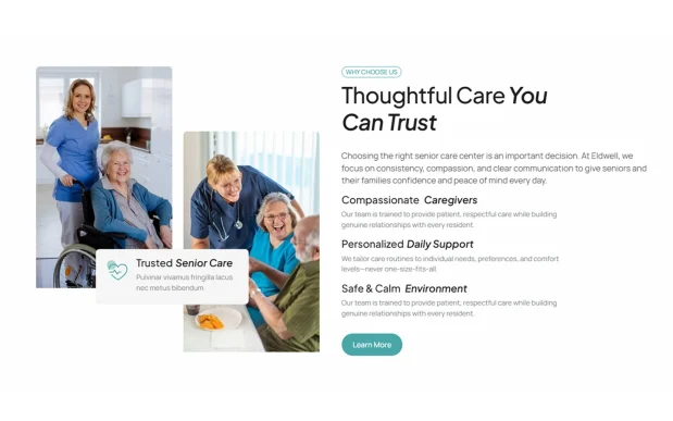 Eldewell (1) Senior Care & Assisted Living WordPress Full Website Template Kit