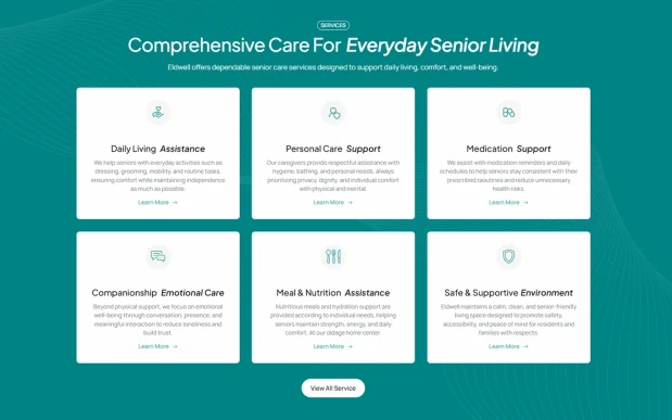Eldewell (3) Senior Care & Assisted Living WordPress Full Website Template Kit