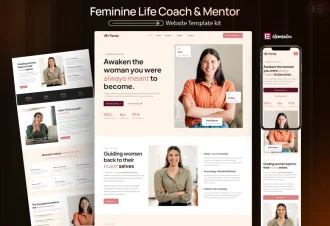 Femia - Women Empowerment Coach Feminine Life Coach Mentor WordPress Elementor Template Kit Thumbnail