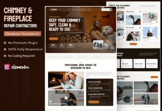 FlueNest - Chimney & Fireplace Services Elementor Template Kit