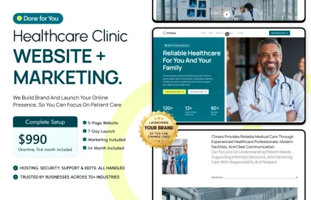 Healthcare Clinic Center Website + Marketing Thumbnail