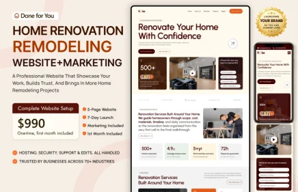 Home Renovation & Remodeling Website + Marketing Service Thumbnail