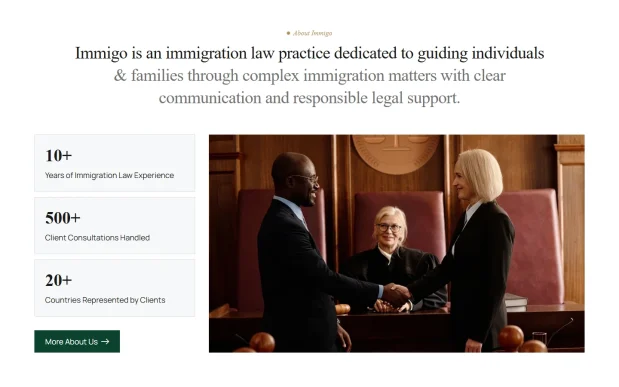 Immigo 2 Immigration Law Firm WordPress Full Website Template Kit