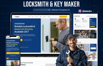 Keyfix – Locksmith, Smart Lock & Key Replacement Business Website Template Kit Thumbnail