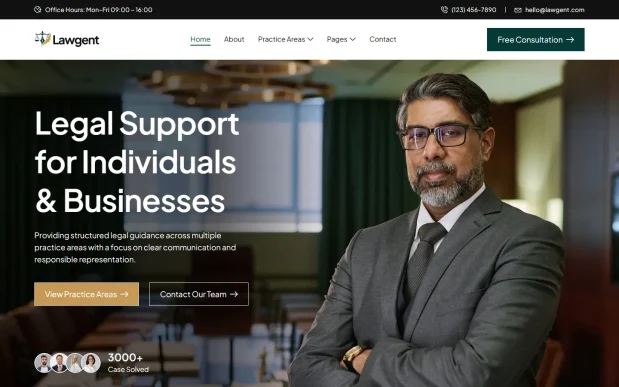 Lawgent (1) Law Firm Elementor WordPress Full Website Template Kit