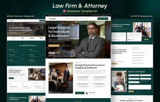 Lawgent - Law Firm, Attorney & Legal Advisor WordPress Elementor Template Kit Thumbnail