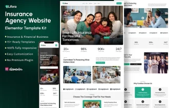Lifora – Insurance Agency, Life Insurance & Broker WordPress Elementor Template Kit