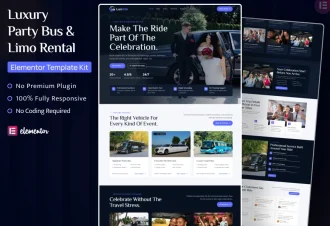 Luxride - Party Bus & Limo Rental Elementor Template Kit