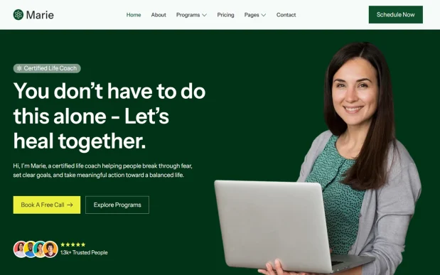 Marie (1) Life Coach & Counseling WordPress Full Website Template Kit
