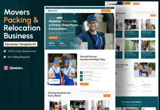 MoPack - Moving Company, Movers & Relocation WordPress Elementor Template Kit Cover