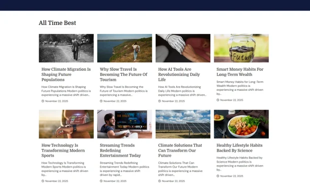 Newroom (1) News Portal WordPress Full Website Template Kit