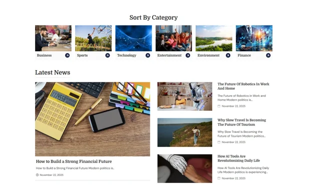 Newroom (3) News Portal WordPress Full Website Template Kit