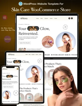 Niora skin care e-commerce website design for WordPress Elementor