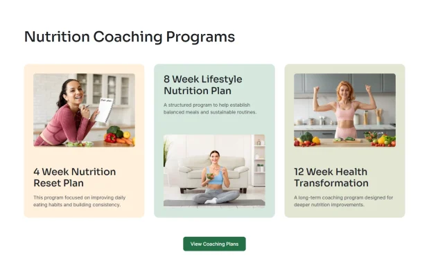Nutrivox (2) Nutrition Coach Elementor WordPress Full Website Template Kit
