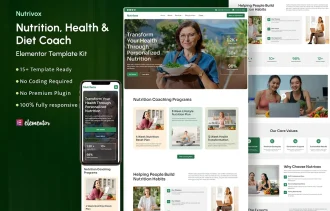 Nutrivox – Nutrition Health Coach, Dietitian & Wellness Consultant WordPress Elementor Template Kit Cover