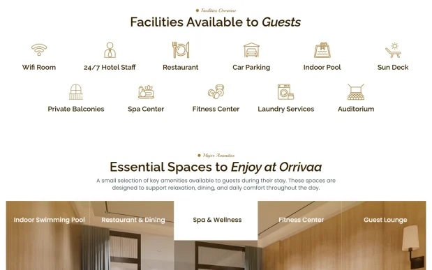 Orrivaa 3 Luxury Hotel & Resort WordPress Full Website Template Kit