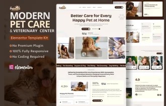PetHome - Pet Care Services Website Elementor Template Kit Thumbnail