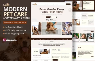 Pethome Pet Care & Grooming Elementor Template Kit preview