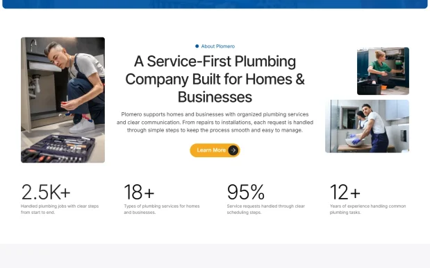 Plomero (2) Plumbing Service Elementor WordPress Full Website Template Kit
