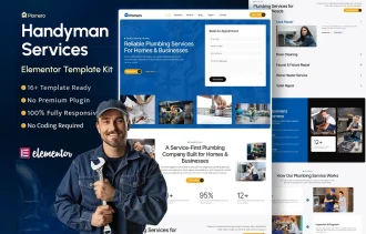 Plomero - Plumbing, Handyman & Home Repair WordPress Elementor Template Kit Thumbnail