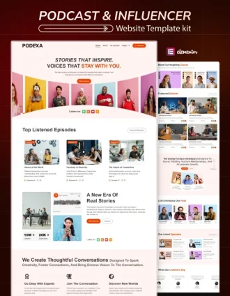 Podcast and Influencer Website Template Cover