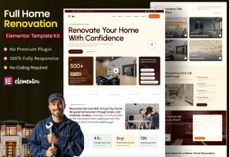 Rake - Home Renovation & Remodeling WordPress Elementor Template Kit