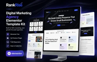 Rankrise - Digital Marketing Agency, SEO & Branding WordPress Elementor Template Kit Thumbnail