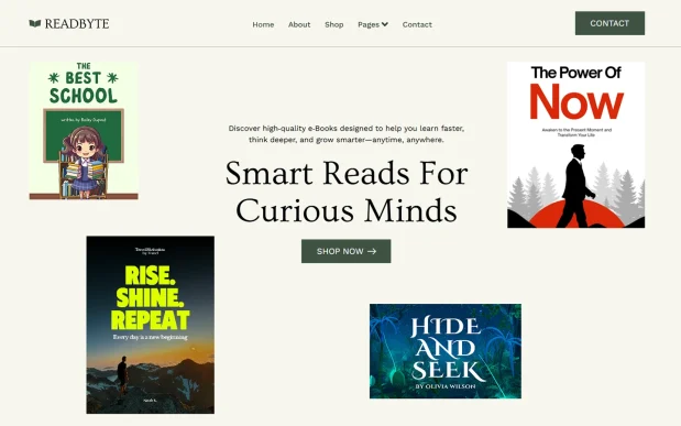 Readbyte (3) Book Author WordPress Full Website Template Kit
