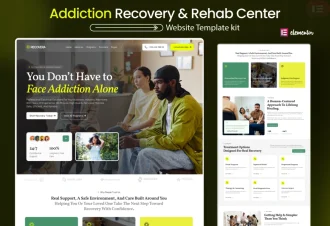 Recovera - Addiction Recovery & Rehab Center WordPress Elementor Template Kit