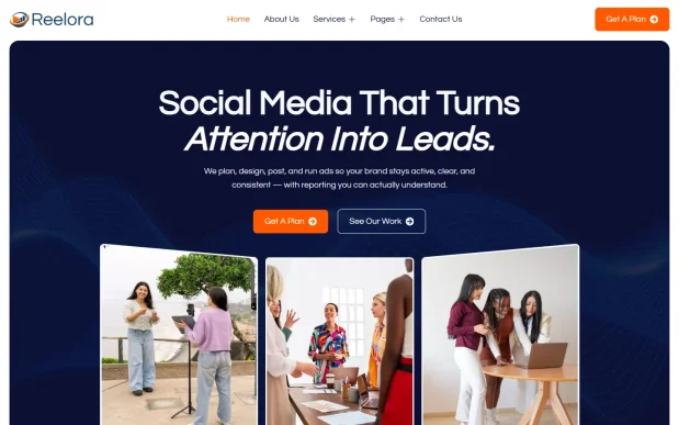 Reelora (1) Social Media Marketing Agency WordPress Full Website Template Kit