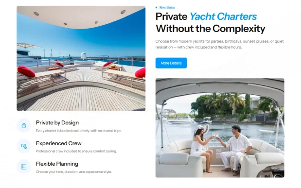 Relsea (2) Yacht Club & Luxury Boat Rental WordPress Full Website Template Kit