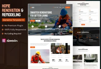 Revo - Home Renovation, Remodeling & Repair Contractor WordPress Elementor Template Kit