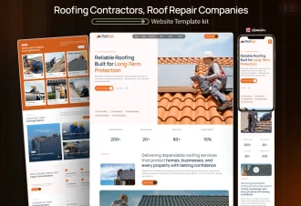 Roofhub - Roofing, Roof Repair & Gutter Service WordPress Elementor Template Kit