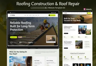 Roofly Roofing & Roof Repair Elementor Template Kit preview