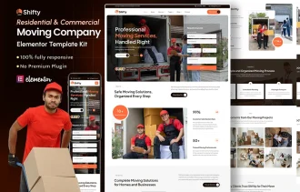Shifty - Moving Company, Packers & Movers & Relocation WordPress Elementor Template Kit Thumbnail