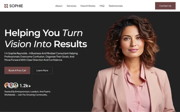 Sophie (2) Life Coach and Mentor WordPress Landing Page Template