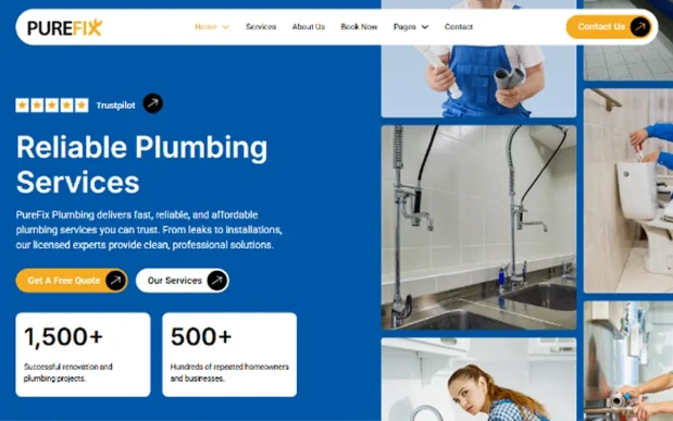 PureFix-gallery (1) Plumbing Service WordPress Full Website Template Kit