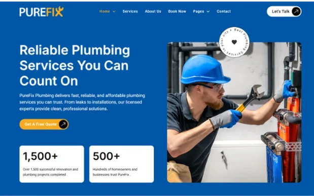 PureFix-gallery (2) Plumbing Service WordPress Full Website Template Kit